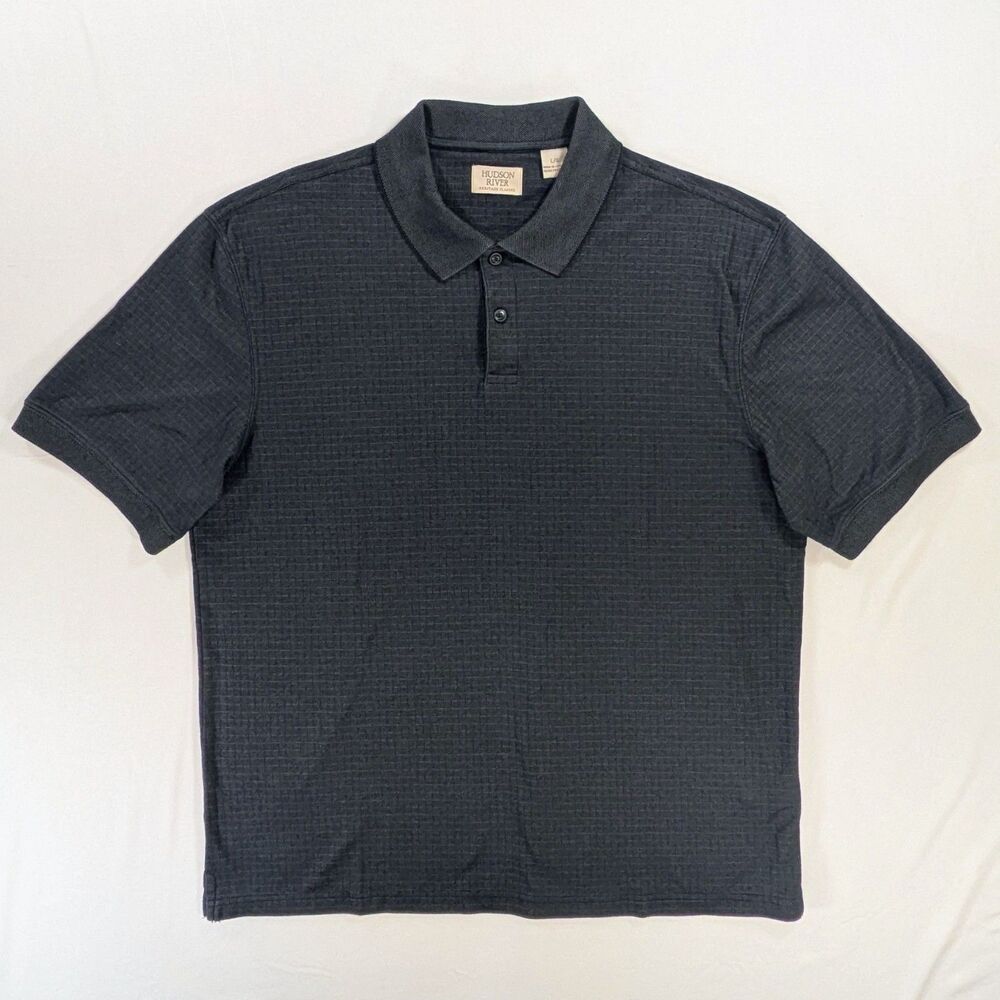 Hudson River Heritage Classics Men’s Black Polo Short Sleeve Shirt Size Large